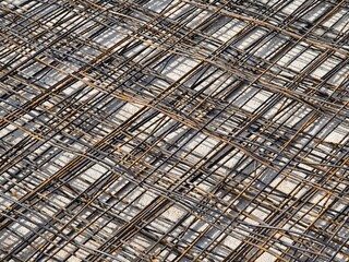 Background of metal bars at the construction site