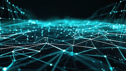 Digital landscape of interlocking cyan and white lines on a dark backdrop, designed for modern text messages