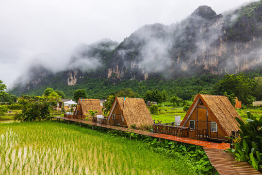 The village of farmers in Phu Pha Man, Khon Kaen province,Thailand.