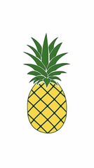 A simple illustration of a pineapple, with only one in the center of the image, symbolizing the art. Dynamic on a clean white background.