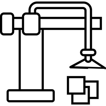 black robotic arm with suction cup clip art preview