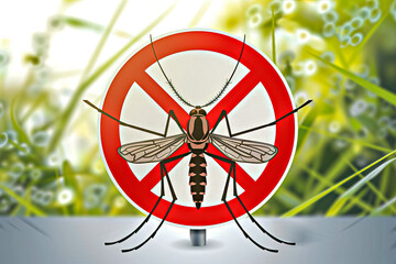 Mosquito crossed out on a sign