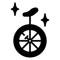 unicycle icon, glyph icon style © dicky
