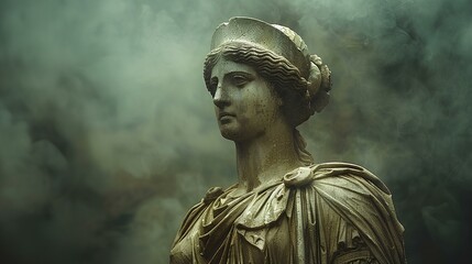 Obraz premium Ancient Greek statue of goddess Aphrodite in marble. roman goddess Venus. greek deity