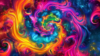 Fototapeta premium colorful vibrant color spiral abstract background