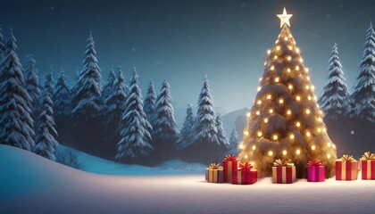 Obraz premium christmas tree in the city