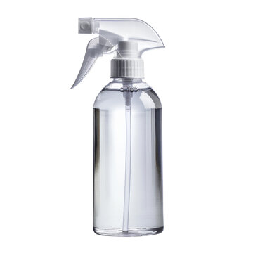 Clear Spray Bottle with Trigger Isolated without Background.