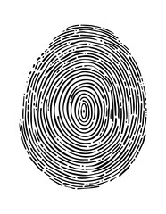 Fototapeta premium finger print engraving black and white outline