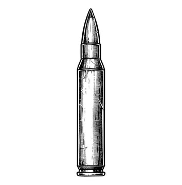 gun bullet engraving black and white outline