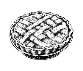 pie engraving black and white outline
