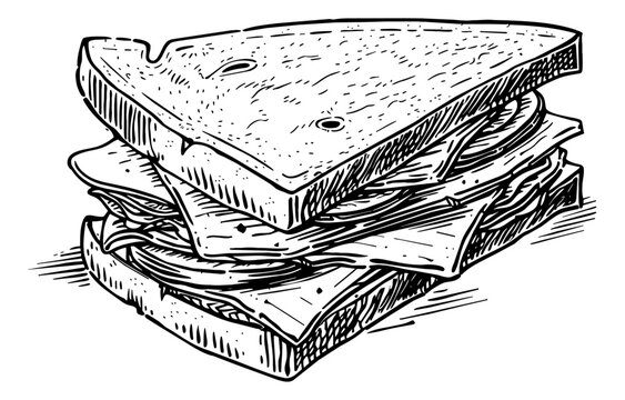 recommend clip art: sandwich engraving black and white outline