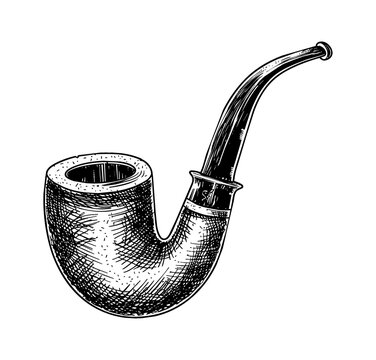 recommend clip art: smoking pipe engraving black and white outline