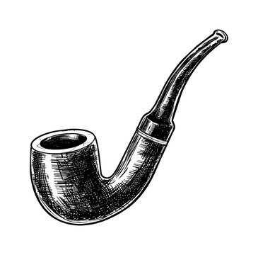 recommend clip art: smoking pipe engraving black and white outline