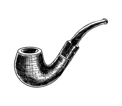recommend clip art: smoking pipe engraving black and white outline