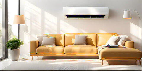 Minimalist home interior design of modern living room.