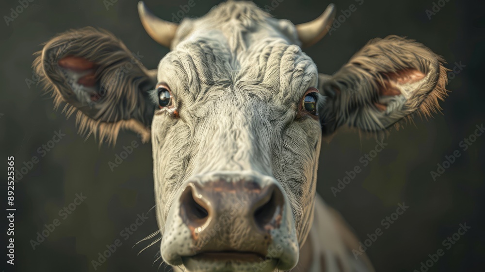 Sticker close up of a head of a cow