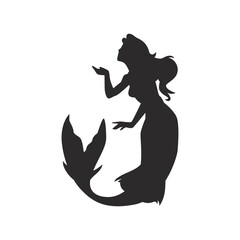 Mermaid silhouette Design elements, vector illustration