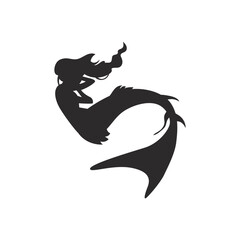 Mermaid silhouette Design elements, vector illustration