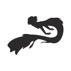 Mermaid silhouette Design elements, vector illustration