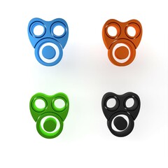 Obraz premium Colorful Gas mask icon isolated on white background. Respirator sign. Minimalism concept. 3D render illustration