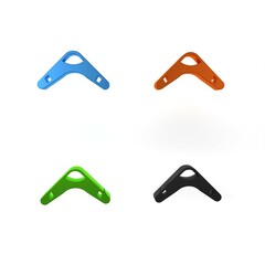 Colorful Boomerang icon isolated on white background. Minimalism concept. 3D render illustration