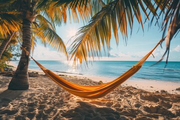 Relaxing Hammock on Tropical Beach