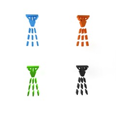 Colorful Fire sprinkler system icon isolated on white background. Sprinkler, fire extinguisher solid icon. Minimalism concept. 3D render illustration