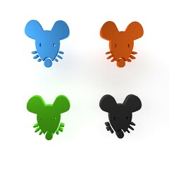 Colorful Experimental mouse icon isolated on white background. Minimalism concept. 3D render illustration