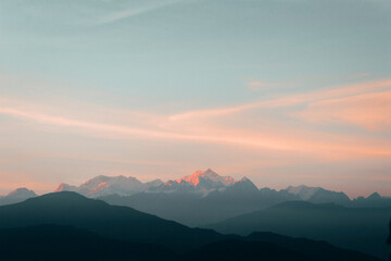 sunset over the mountains