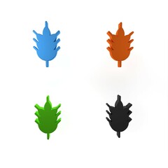Colorful Hop icon isolated on white background. Minimalism concept. 3D render illustration