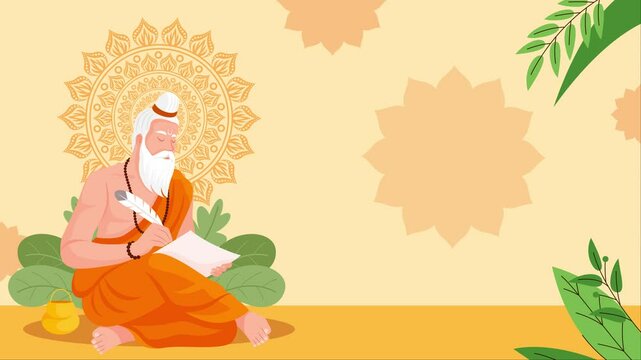 Guru Purnima, Happy Guru Purnima ! India, Guru Purnima Motion Graphics, Guru Purnima is a Hindu festival dedicated to honouring and expressing gratitude to teachers and spiritual gurus
