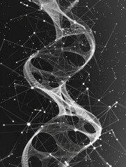 A close-up shot of a spiral pattern in black and white, suitable for use in illustrations or design