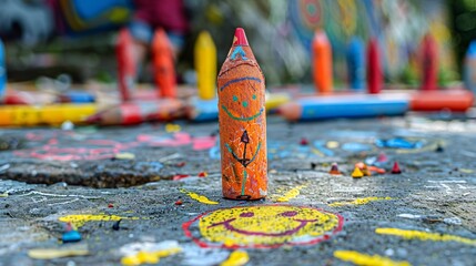 A child's drawing left at a memorial