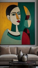 Abstract Art Interiors Featuring Bold Designs and Vibrant Colors, Perfect for Modern Home Decor, Creative Spaces, and Unique Interior Design Projects