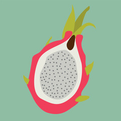 Pattaya is a tropical fruit in the vector. An image of a slice of fruit.