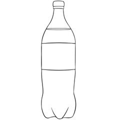 black outline soda bottle mockup
