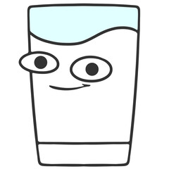 happy smiling glass of milk cartoon