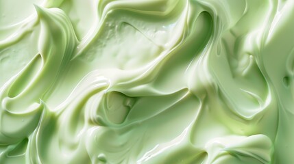 Fototapeta premium A close-up of swirling light green cream in motion.