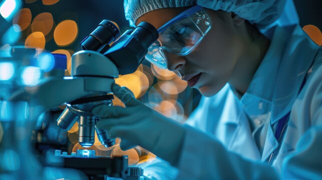 Professional health care researcher working in life of medical science laboratory - Powered by Adobe