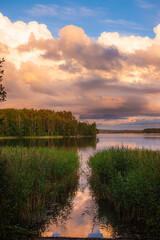 sunset on the river