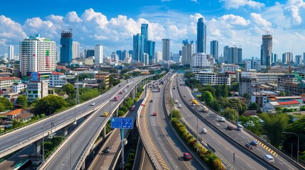 Fototapeta premium Thailand’s well-developed road network is a key part of the country's infrastructure.