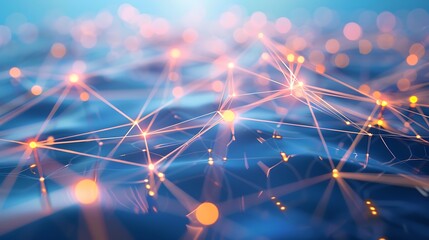 Abstract network concept on blue background