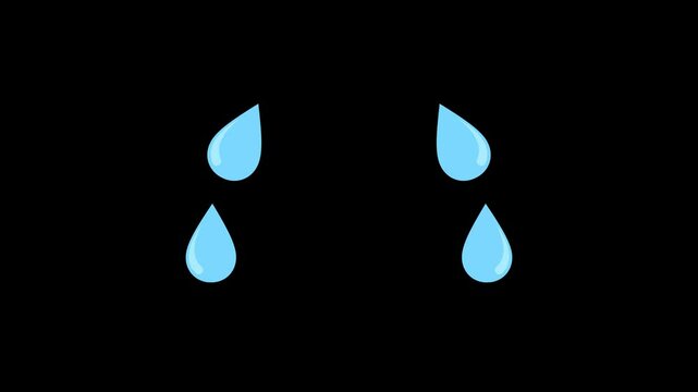 Cartoon crying tears animation pack on transparent background