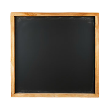 Empty black school chalkboard with wooden frame