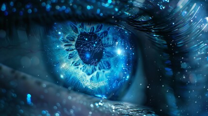 Cyberpunk dragon s eye  a high tech observer of cosmic mysteries under stellar skies