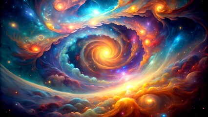 Digital Art: Swirling Nebula Generative AI Deep art