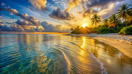a beautiful lagoon with the soft warm sand baski