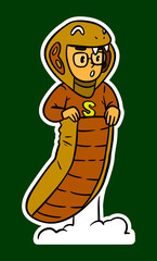 Vector Illustration of a Kid Wearing a Chinese Zodiac Costume 