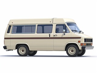 Camper van isolated on a white background.