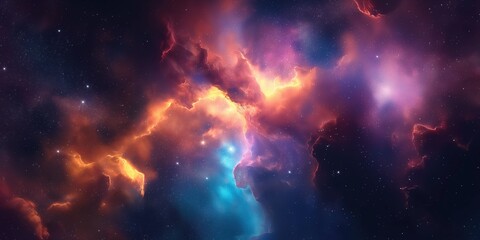 Obraz premium Colorful space galaxy cloud nebula. Stary night cosmos. Universe science astronomy. Supernova background wallpaper created by ai